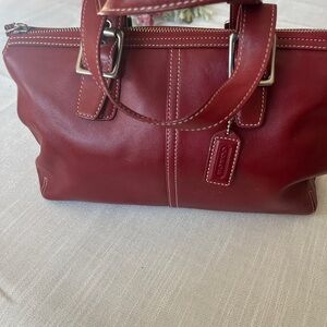 Vintage Coach Legacy Red Leather Handbag